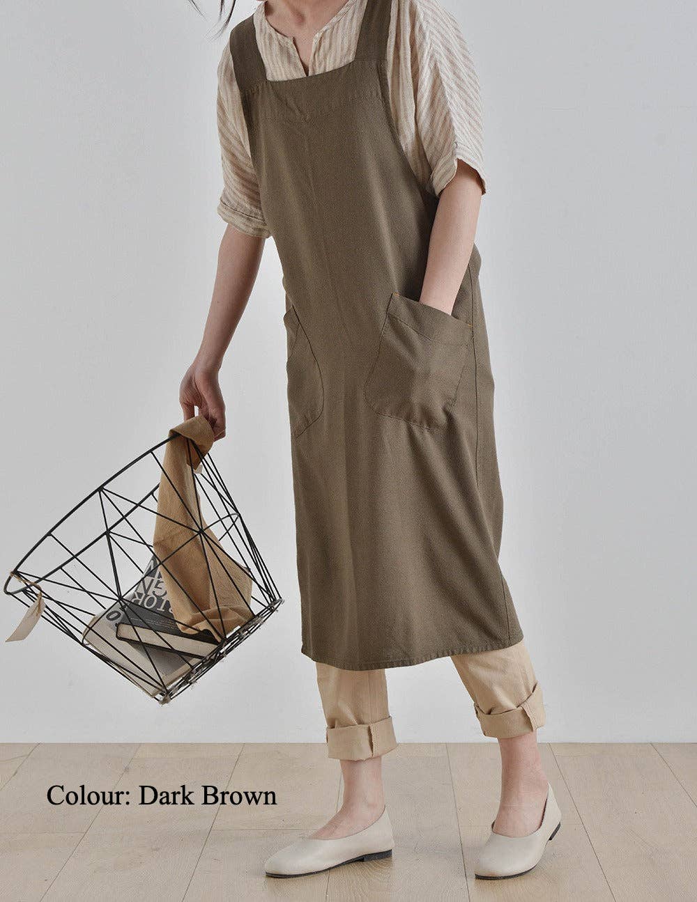 Japanese Linen Apron - Pink