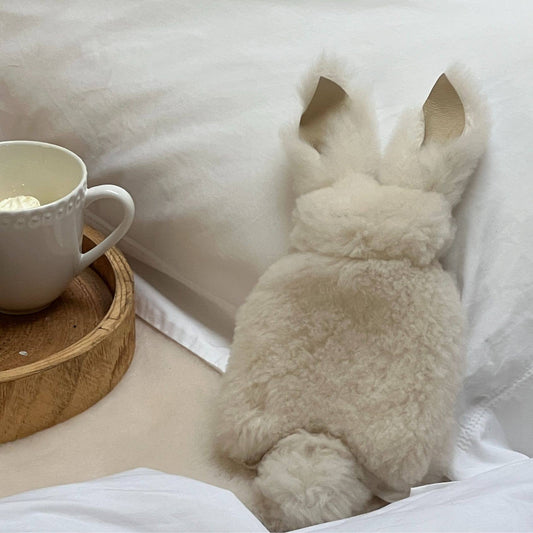The Ecru Bobtail Bunny Hot Water Bottle Cover & Bottle