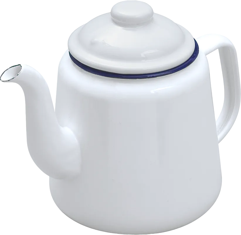Enamel Teapot - White & Blue