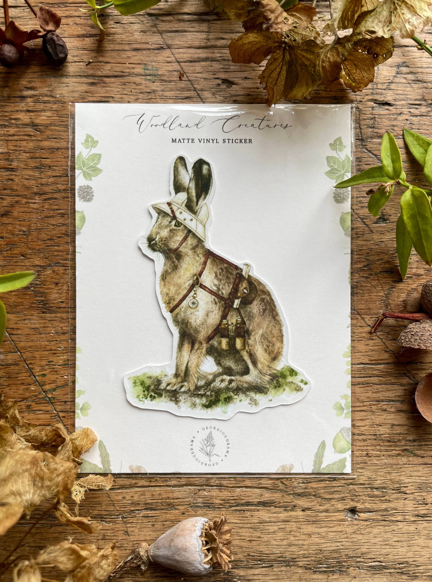 The Explorer Matt Vinyl Sticker | Whimsical Animal Nature