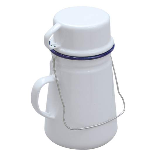 Enamel Tea Can - White & Blue