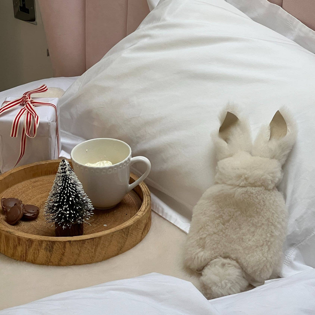 The Ecru Bobtail Bunny Hot Water Bottle Cover & Bottle
