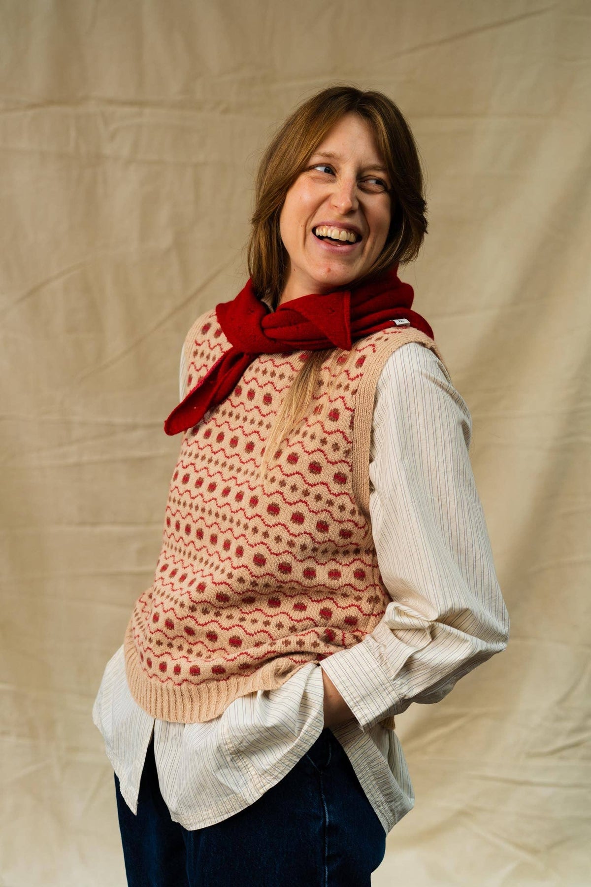 Pointelle Neckerchief | Poppy Red