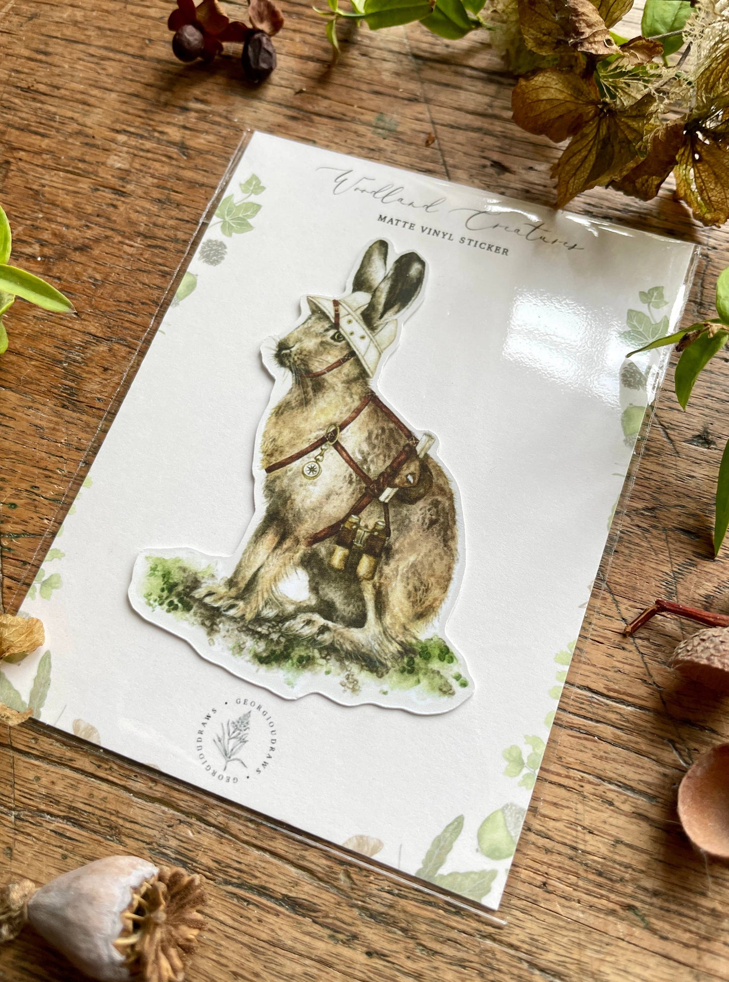 The Explorer Matt Vinyl Sticker | Whimsical Animal Nature