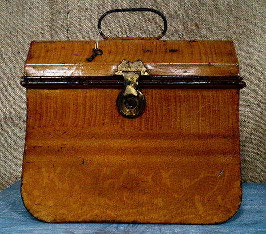 Rare Antique Miniature Toleware Tin