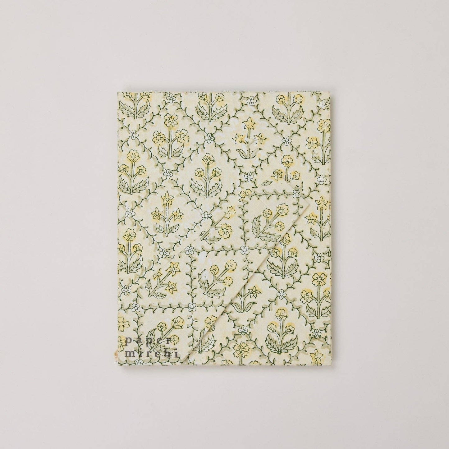 Block Printed Picture Frame (4x6) - Floral Lattice Buttercream