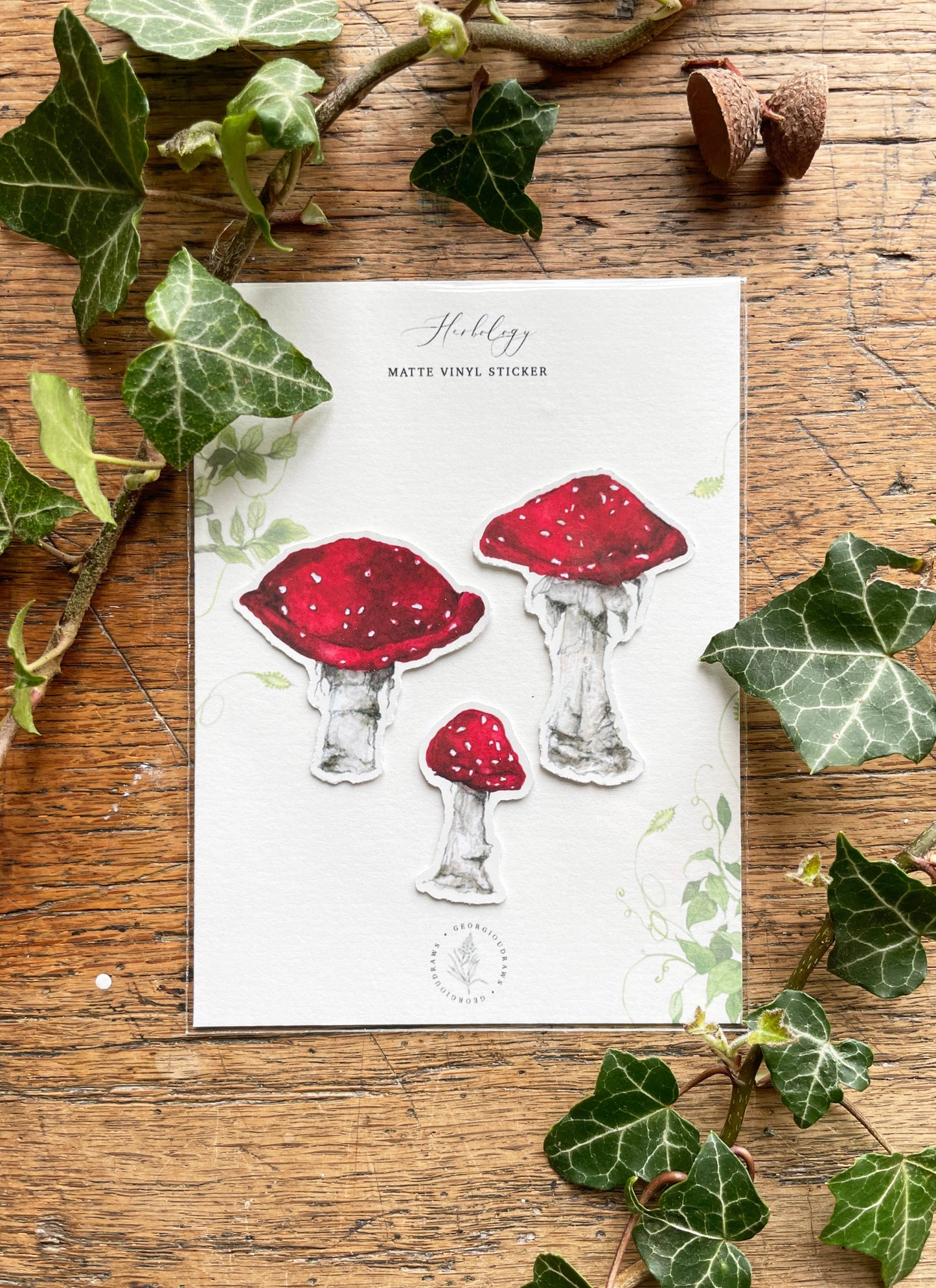 Toadstools Matt Vinyl Sticker set | Magical Herbology Art