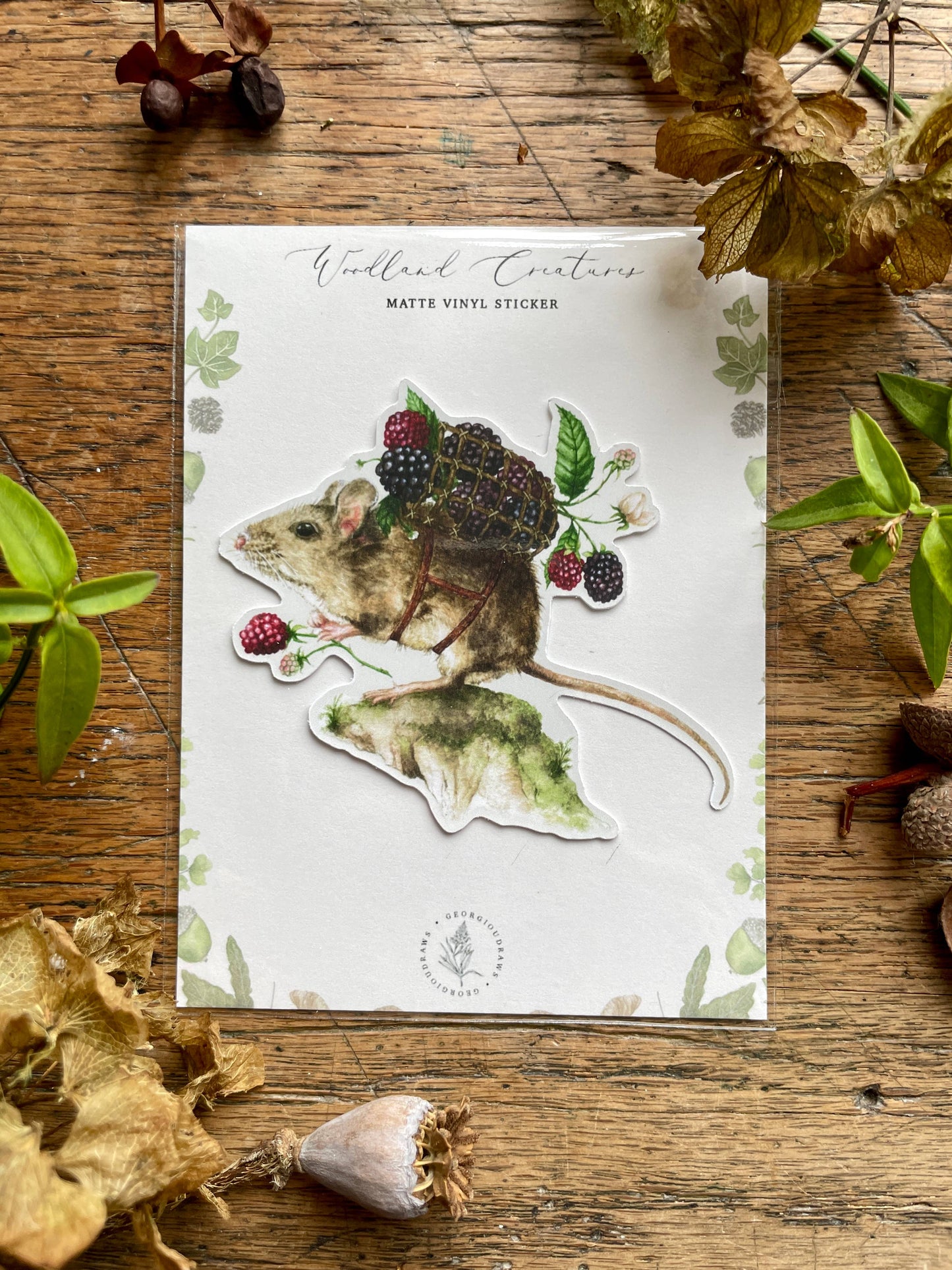 The Harvester Matt Vinyl Sticker | Whimsical Animal Nature