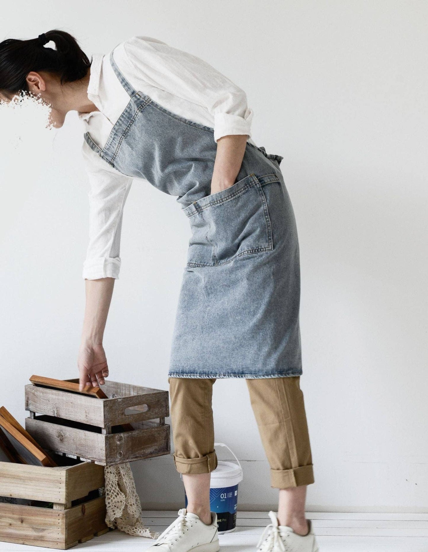 The Denim Apron - Light Blue