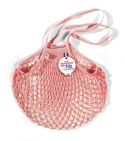 Blush Cotton Net Shopping Bag - Long Handles