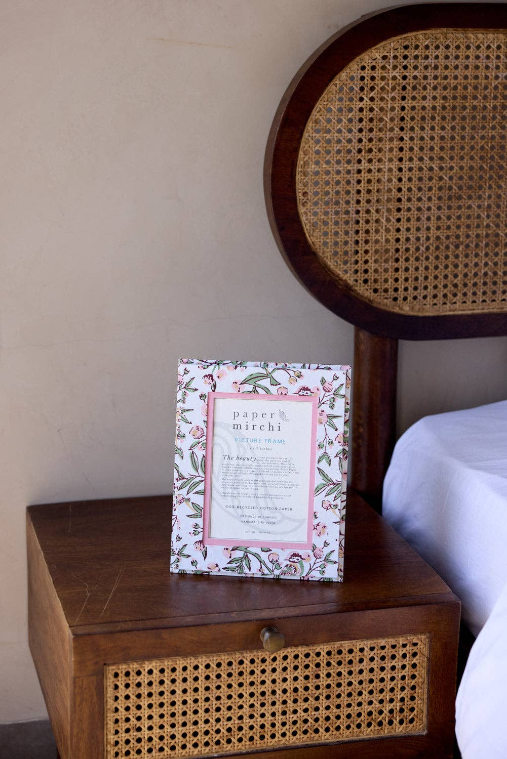 Block Printed Picture Frame (5x7) - Song Birds Blush