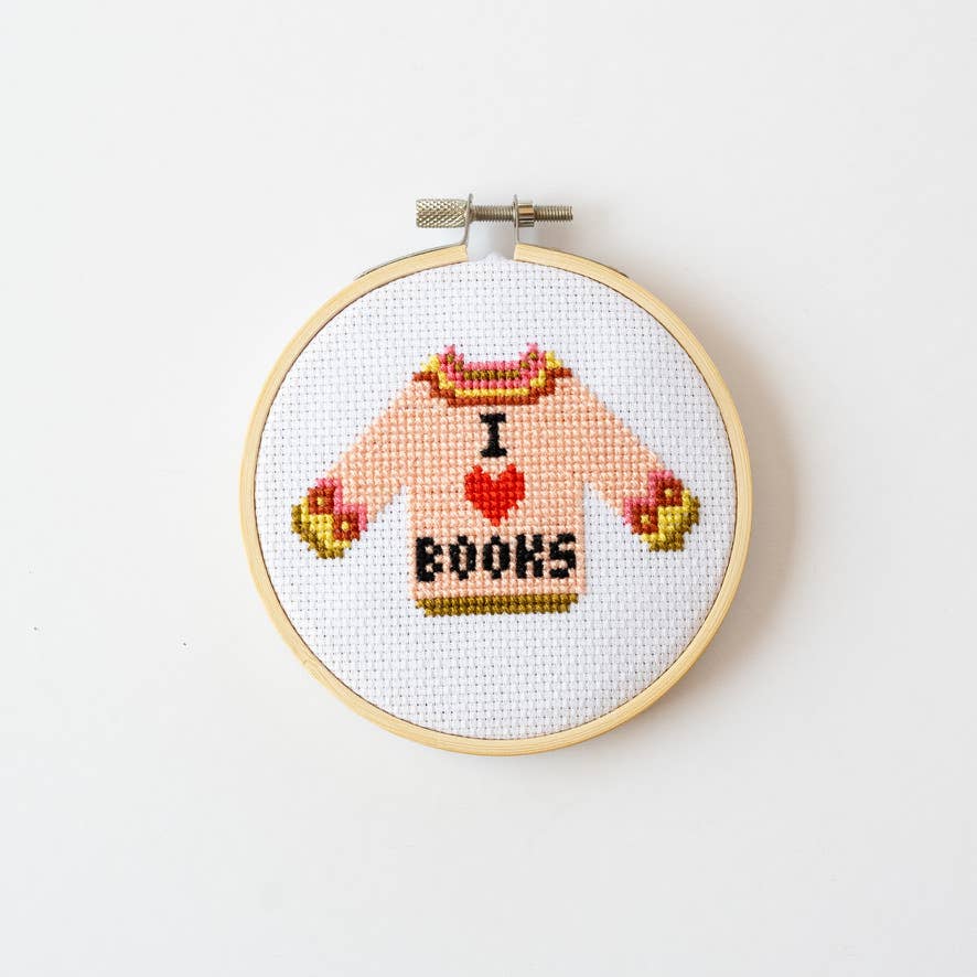 I Love Books Cross Stitch Kit