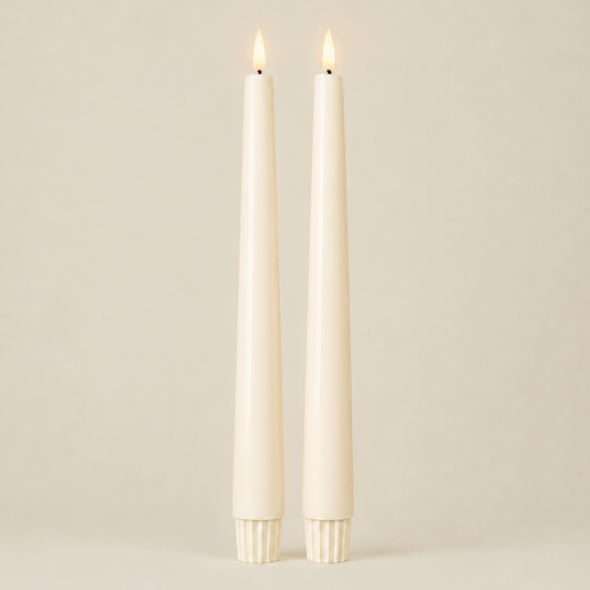 LED Taper Candles Set of 2  – Soft Ivory