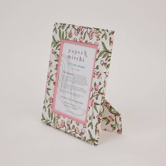 Block Printed Picture Frame (5x7) - Song Birds Blush