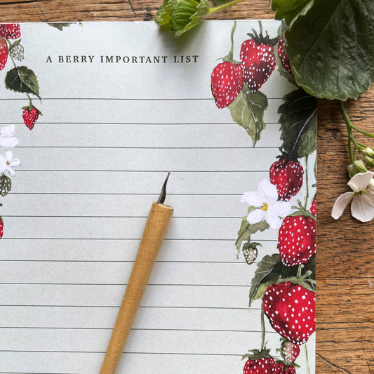 A Berry Important List Floral Botanical Watercolour Notepad