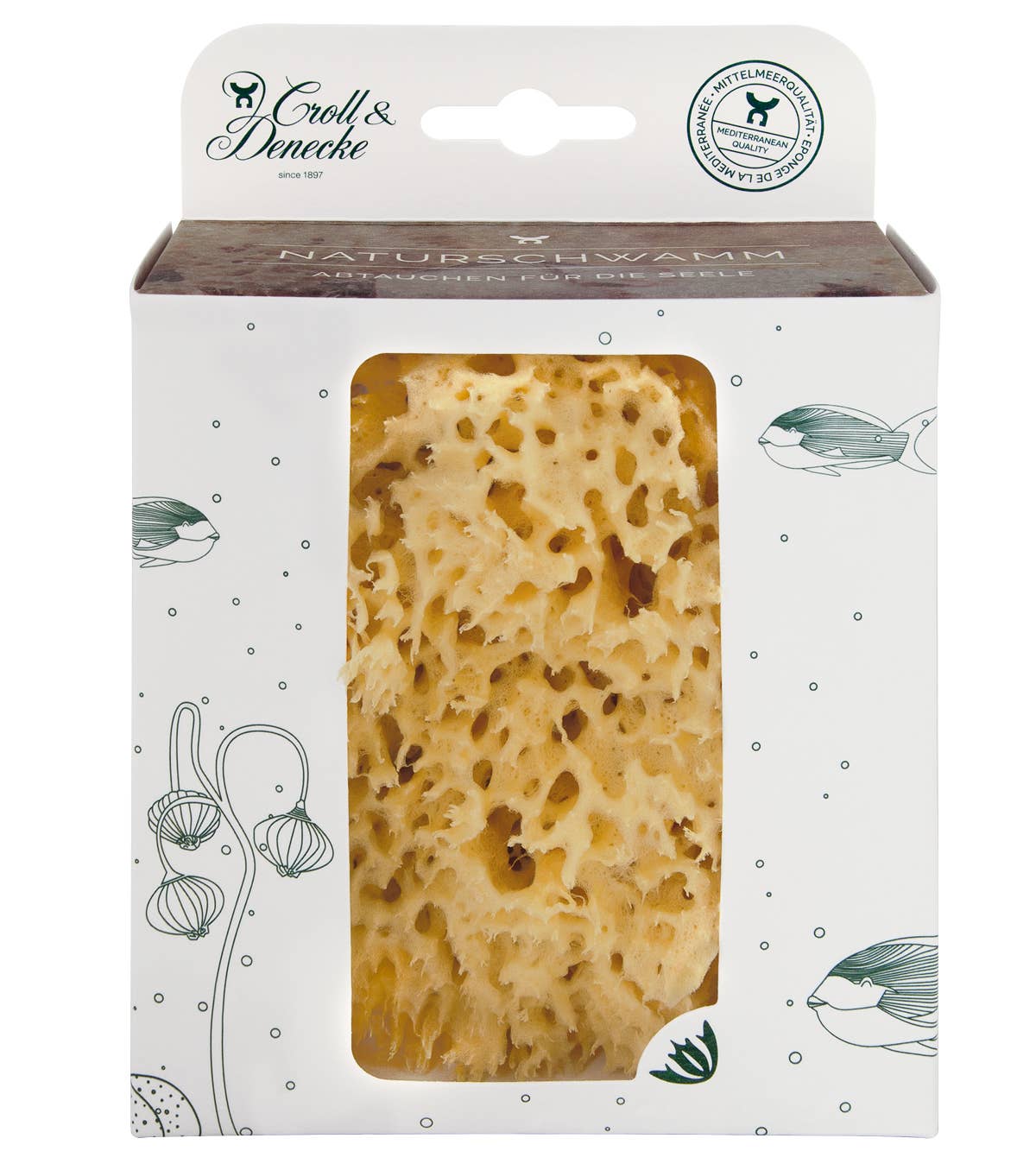 Natural sponge in an eco-friendly gift box: Medium