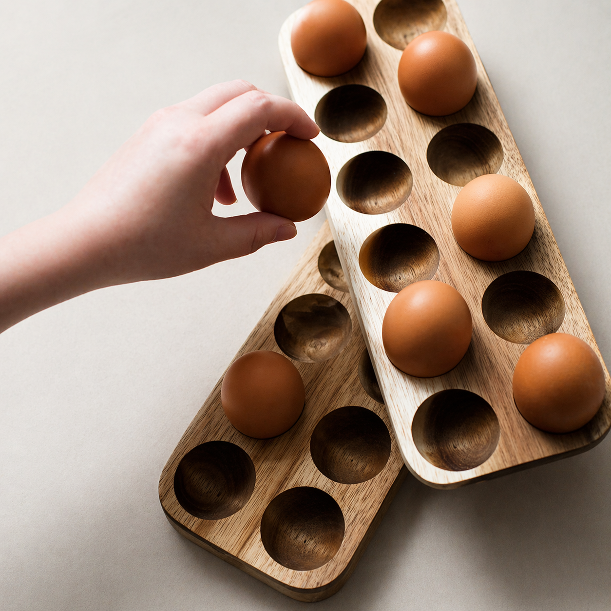 Wooden Egg Storage Tray - 12 Eggs